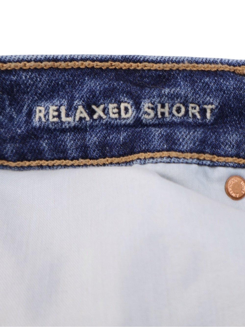 American Eagle Relaxed Denim Shorts Size 6 High Rise Raw Hem Blue Jean Shorts - Picture 5 of 8